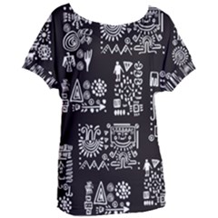 Vector Pattern Design With Tribal Elements Women s Oversized Tee by Vaneshart