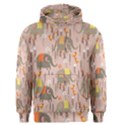 Cute Elephant Wild Flower Field Seamless Pattern Men s Pullover Hoodie View1