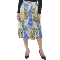 Peacock Vector Design Seamless Pattern Fabri Textile Classic Velour Midi Skirt  by Vaneshart