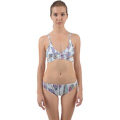 Vector Illustration Seamless Multicolored Pattern Feathers Birds Wrap Around Bikini Set by Vaneshart