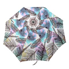 Hand Drawn Feathers Seamless Pattern Folding Umbrellas by Vaneshart