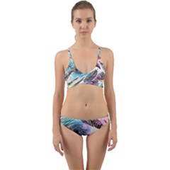 Hand Drawn Feathers Seamless Pattern Wrap Around Bikini Set by Vaneshart