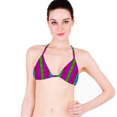 Rose Petals As A Rainbow Of Decorative Colors Bikini Top by pepitasart