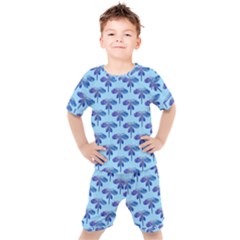 Blue Dragonfly  Kids  Tee And Shorts Set by VeataAtticus