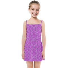 Roses And Roses A Soft  Purple Flower Bed Ornate Kids  Summer Sun Dress by pepitasart