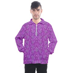 Roses And Roses A Soft  Purple Flower Bed Ornate Men s Half Zip Pullover by pepitasart