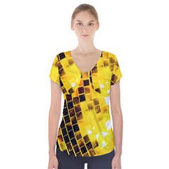 Golden Disco Ball Short Sleeve Front Detail Top by essentialimage