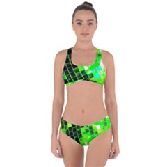 Green Disco Ball Criss Cross Bikini Set by essentialimage