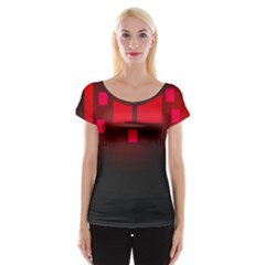 Light Neon City Buildings Sky Red Cap Sleeve Top by HermanTelo