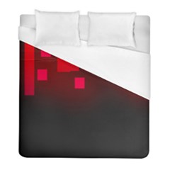 Light Neon City Buildings Sky Red Duvet Cover (full/ Double Size)