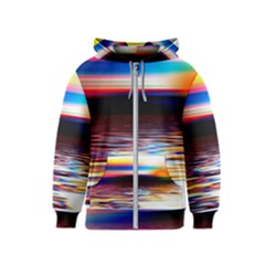 Lake Sea Water Wave Sunset Kids  Zipper Hoodie