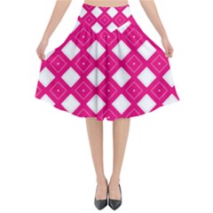 Backgrounds Pink Flared Midi Skirt by HermanTelo