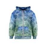 Water Blue Transparent Crystal Kids  Zipper Hoodie