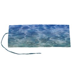 Water Blue Transparent Crystal Roll Up Canvas Pencil Holder (s)