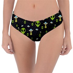 Alien Ufo Pattern Reversible Classic Bikini Bottoms by Vaneshart