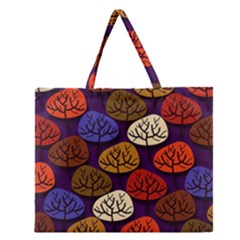 Tree Pattern Background Zipper Large Tote Bag by Vaneshart