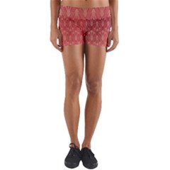 Red Gold Art Decor Yoga Shorts by HermanTelo