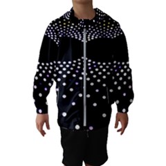 Abstract Black Blue Bright Circle Kids  Hooded Windbreaker by HermanTelo