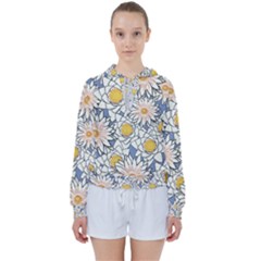 Flowers Pattern Lotus Lily Women s Tie Up Sweat