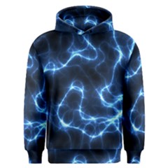 Lightning Electricity Pattern Blue Men s Overhead Hoodie by Mariart