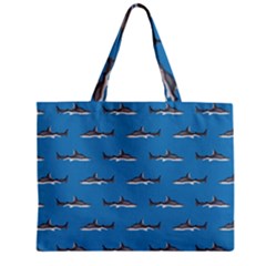 Shark Pattern Zipper Mini Tote Bag by bloomingvinedesign