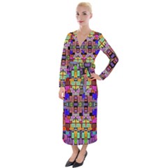 Abstract-a-4 Velvet Maxi Wrap Dress