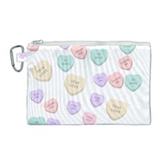 Hearts Canvas Cosmetic Bag (large) by Lullaby