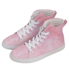 Pink Blurry Pastel Watercolour Ombre Men s Hi-top Skate Sneakers by Lullaby