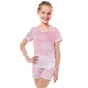 Pink blurry pastel watercolour ombre Kids  Mesh Tee and Shorts Set View1