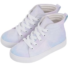 Pink Blue Blurry Pastel Watercolour Ombre Kids  Hi-top Skate Sneakers by Lullaby