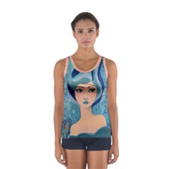 Blue Girl Sport Tank Top  by CKArtCreations