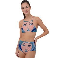 Blue Girl High Waist Tankini Set by CKArtCreations