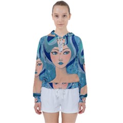 Blue Girl Women s Tie Up Sweat by CKArtCreations