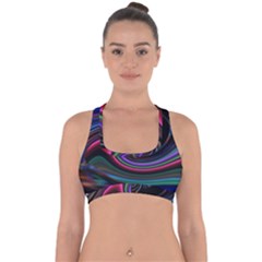 Art Abstract Colorful Abstract Art Cross Back Hipster Bikini Top 