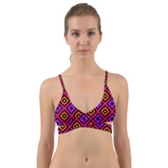 Squares Modern Backgrounds Texture Wrap Around Bikini Top