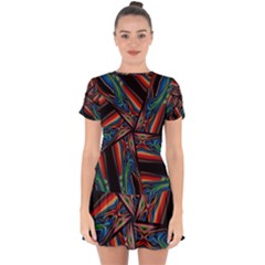 Abstract Art Abstract Background Drop Hem Mini Chiffon Dress by Simbadda