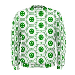 White Background Green Shapes Men s Sweatshirt by Simbadda