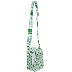 White Background Green Shapes Shoulder Strap Belt Bag