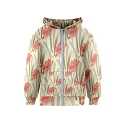 Flower Flora Leaf Wallpaper Kids  Zipper Hoodie by Simbadda