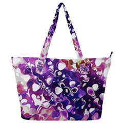 Paint Texture Purple Watercolor Full Print Shoulder Bag by Simbadda
