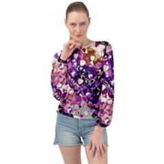 Paint Texture Purple Watercolor Banded Bottom Chiffon Top