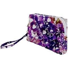 Paint Texture Purple Watercolor Wristlet Pouch Bag (small) by Simbadda