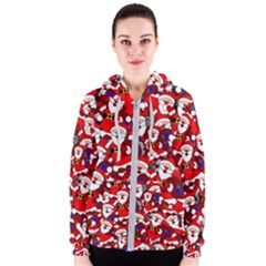 Nicholas Santa Christmas Pattern Women s Zipper Hoodie by Simbadda