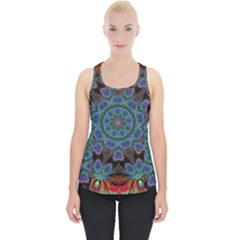 Abstract Art Blue Orange Piece Up Tank Top