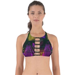 Data City Large Fiction Digital Perfectly Cut Out Bikini Top