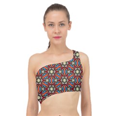 Pattern Stained Glass Church Spliced Up Bikini Top  by Simbadda