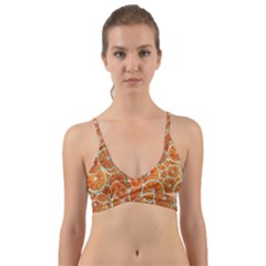 Oranges Background Texture Pattern Wrap Around Bikini Top