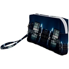 Night City Landscape Wristlet Pouch Bag (small)