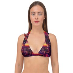 Buiding City Double Strap Halter Bikini Top by Vaneshart