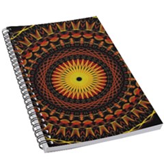 Spiral Pattern Circle Neon Psychedelic Illustration Design Symmetry Shape Mandala 5 5  X 8 5  Notebook by Vaneshart